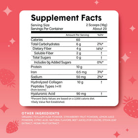 Bellway Super Fiber Powder + Collagen 422g ingredients list