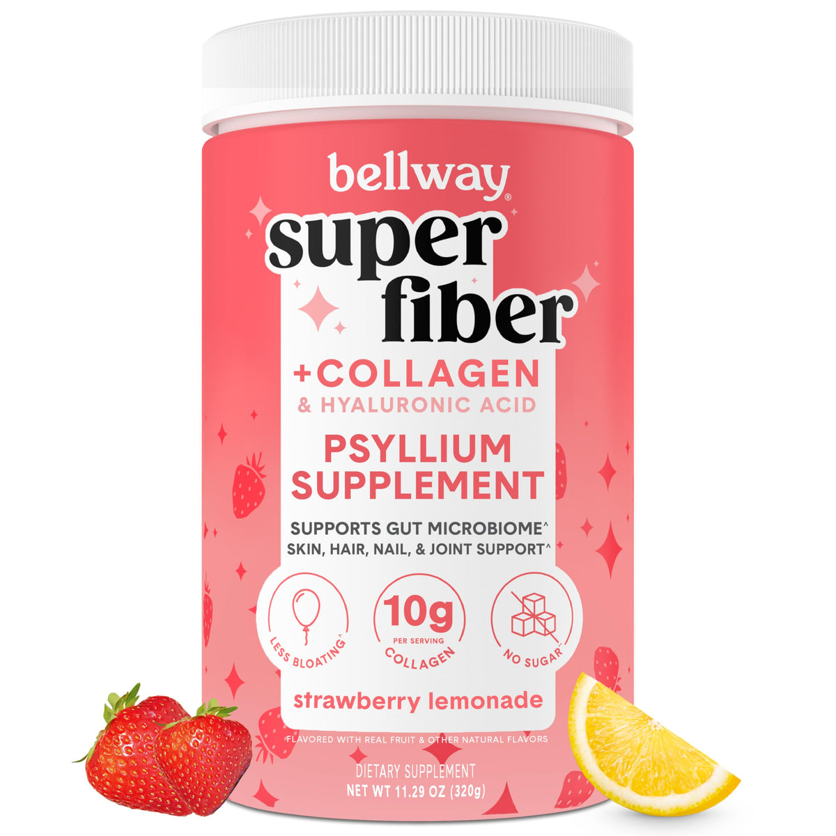 Bellway Super Fiber Powder + Collagen 422g packaging front view
