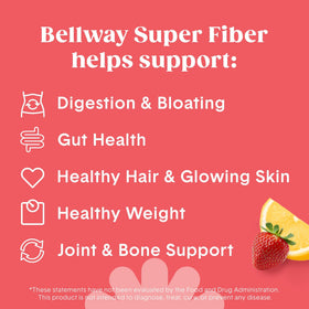 Bellway Super Fiber Powder + Collagen 422g scoop with powder