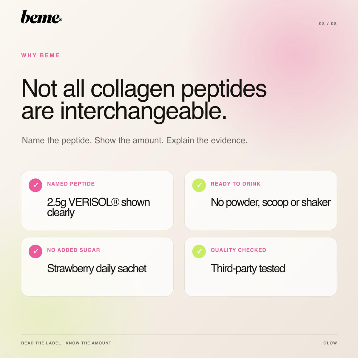 BeMe Glow Collagène Liquide VERISOL 2500mg en usage quotidien