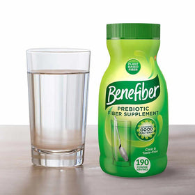 Benefiber complément alimentaire en poudre 930g sur une table