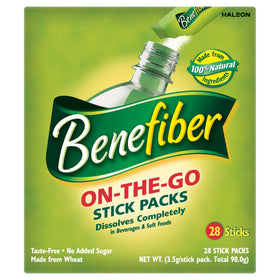 Benefiber Complément Alimentaire Stick Pack ouvert avec poudre