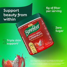 Benefiber Prébiotique Superfruits ingrédients sur l'emballage