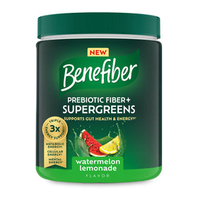 Benefiber Prébiotique Supergreens 250g tub de complément alimentaire saveur pastèque citronnade