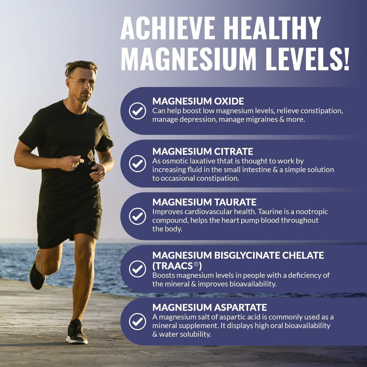 Benevolent Nourishment Complexe Magnésium 500mg 120 Capsules avec étiquette