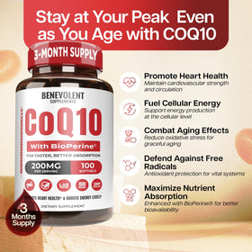 Benevolent Nourishment CoQ10 200mg gélules arrière