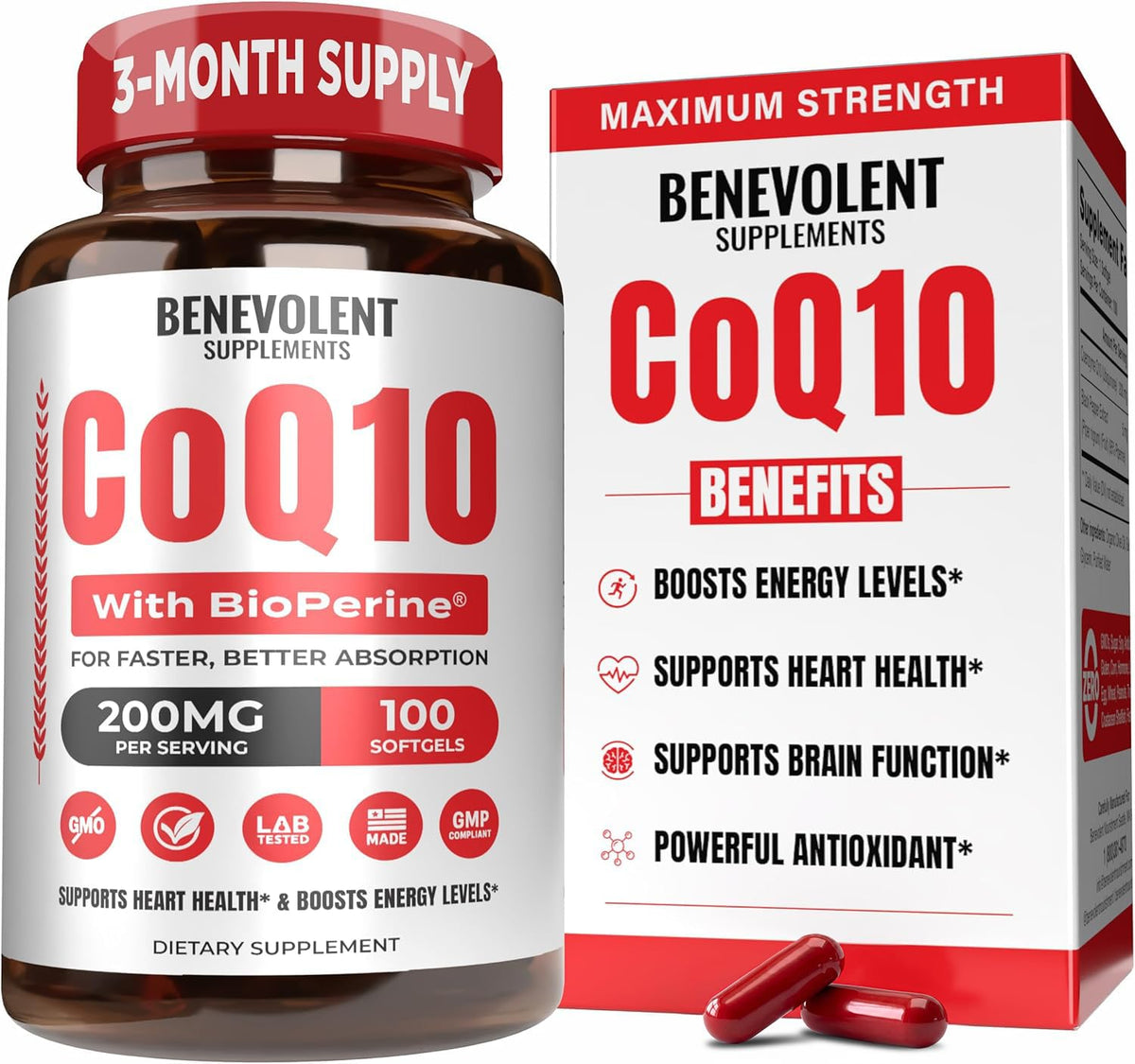 Benevolent Nourishment CoQ10 200mg gélules avant