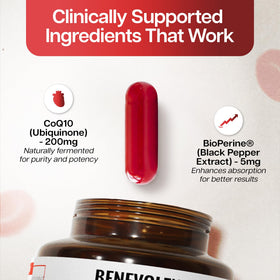 Benevolent Nourishment CoQ10 200mg gélules ouvertes