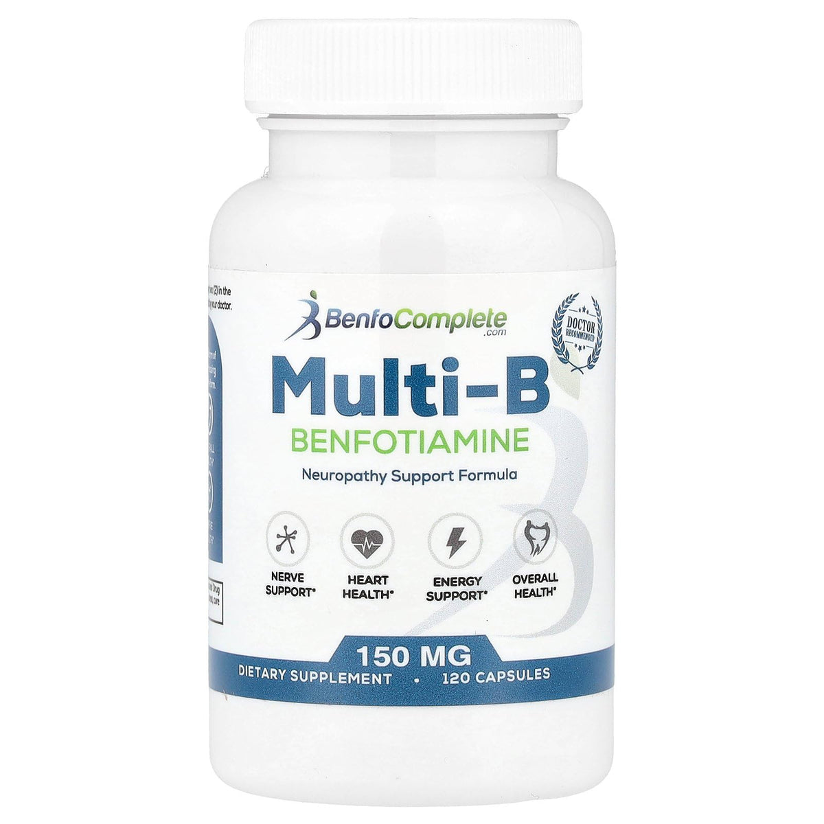 Benfotiamine Multi-B 150 mg flacon avant avec 120 capsules