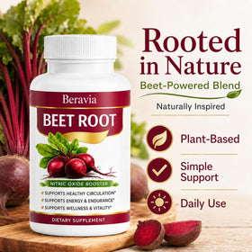 Beravia Organic capsules de betterave bio 1300mg vue de côté