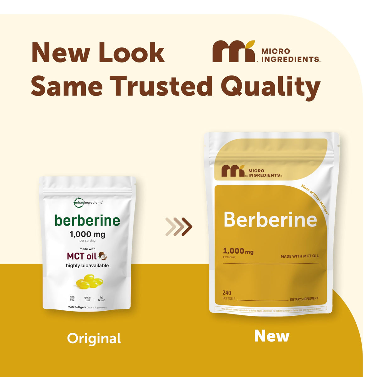 Berberine 1000mg Micro Ingredients gélules molles vue avant