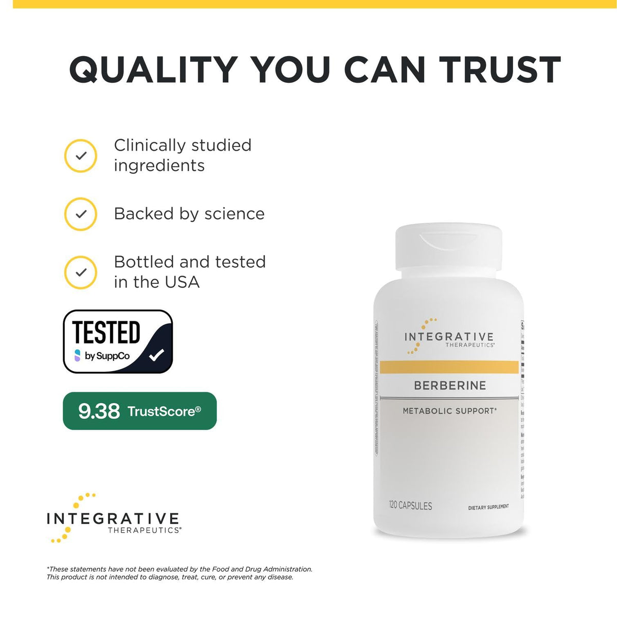 Berberine 1500 mg, étiquette avec ingrédients et informations nutritionnelles