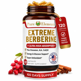 Berberine 500mg Pure Organic Elements 60 capsules front view