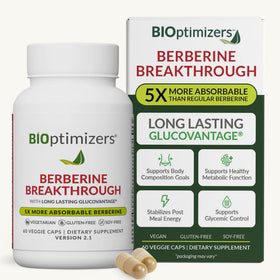 Berberine Breakthrough de BIOptimizers 60 capsules vue de face