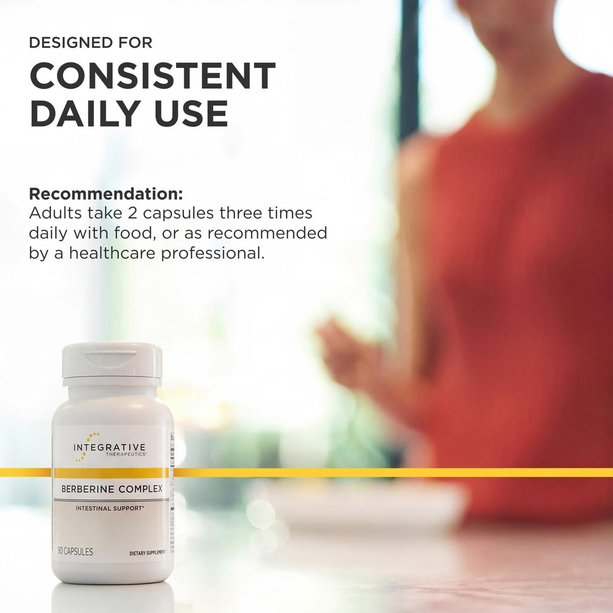 Berberine Complex Integrative Therapeutics capsules in a hand