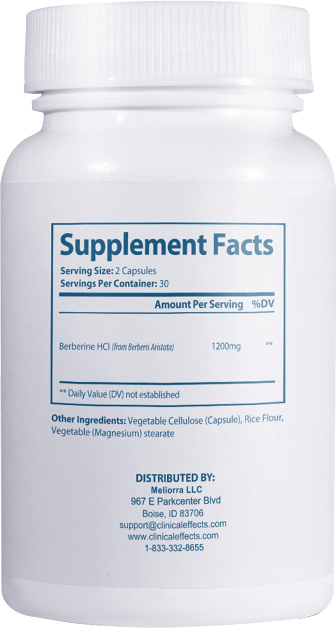 Berberine HCL 1200mg Clinical Effects - étiquette du produit