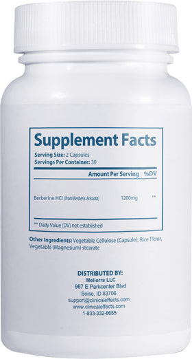 Berberine HCL 1200mg Clinical Effects - étiquette du produit