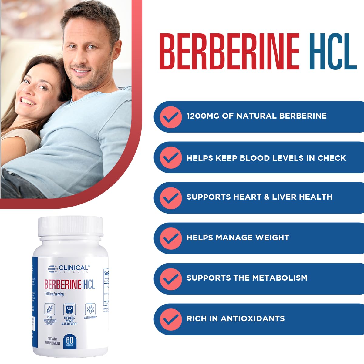 Berberine HCL 1200mg Clinical Effects - prise de capsules