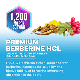 Berberine HCl 1200mg Nature's Nutrition, vue latérale de l'emballage