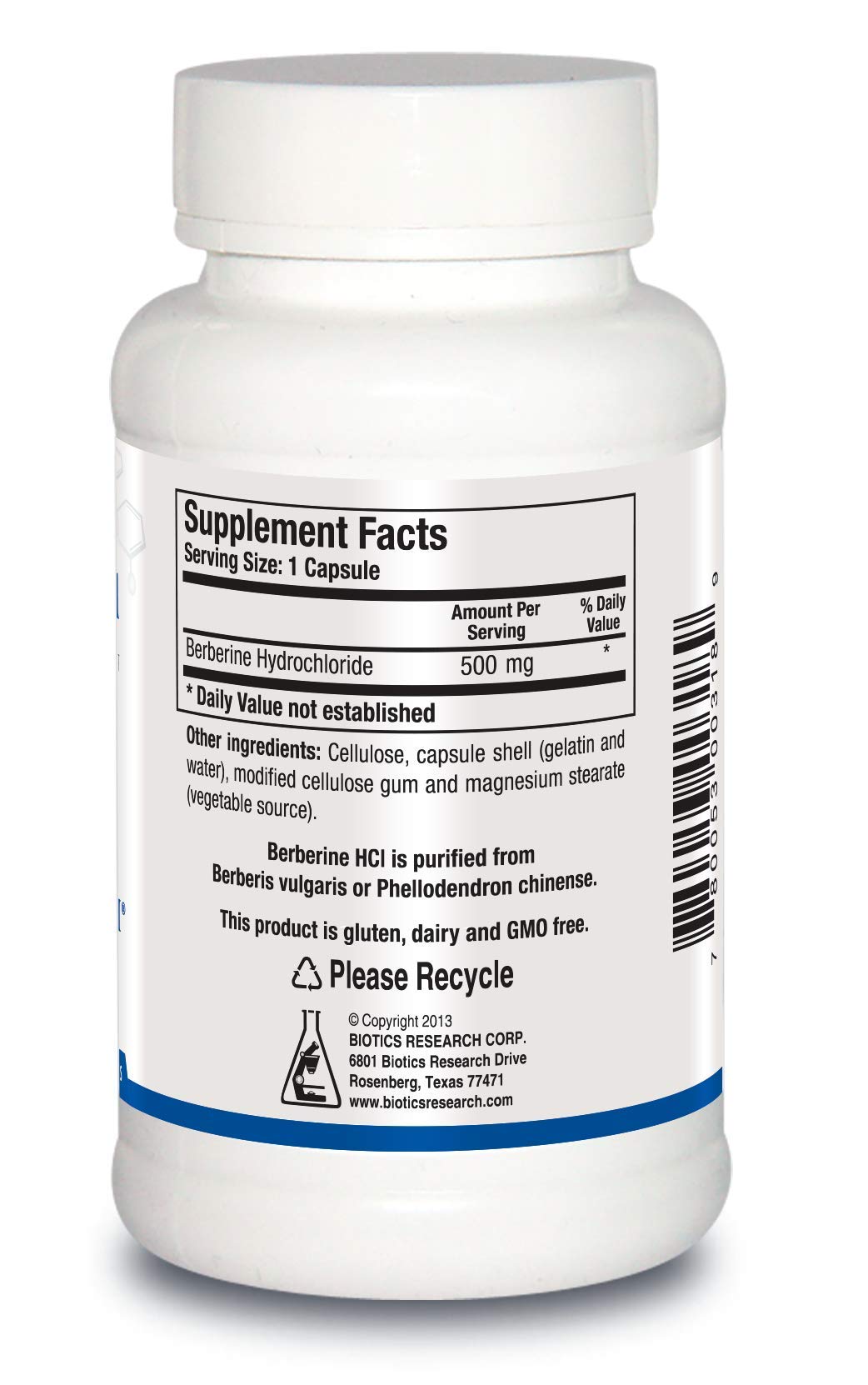 Berberine HCl 500mg BIOTICS RESEARCH - Détails du produit