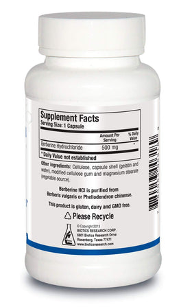 Berberine HCl 500mg BIOTICS RESEARCH - Détails du produit