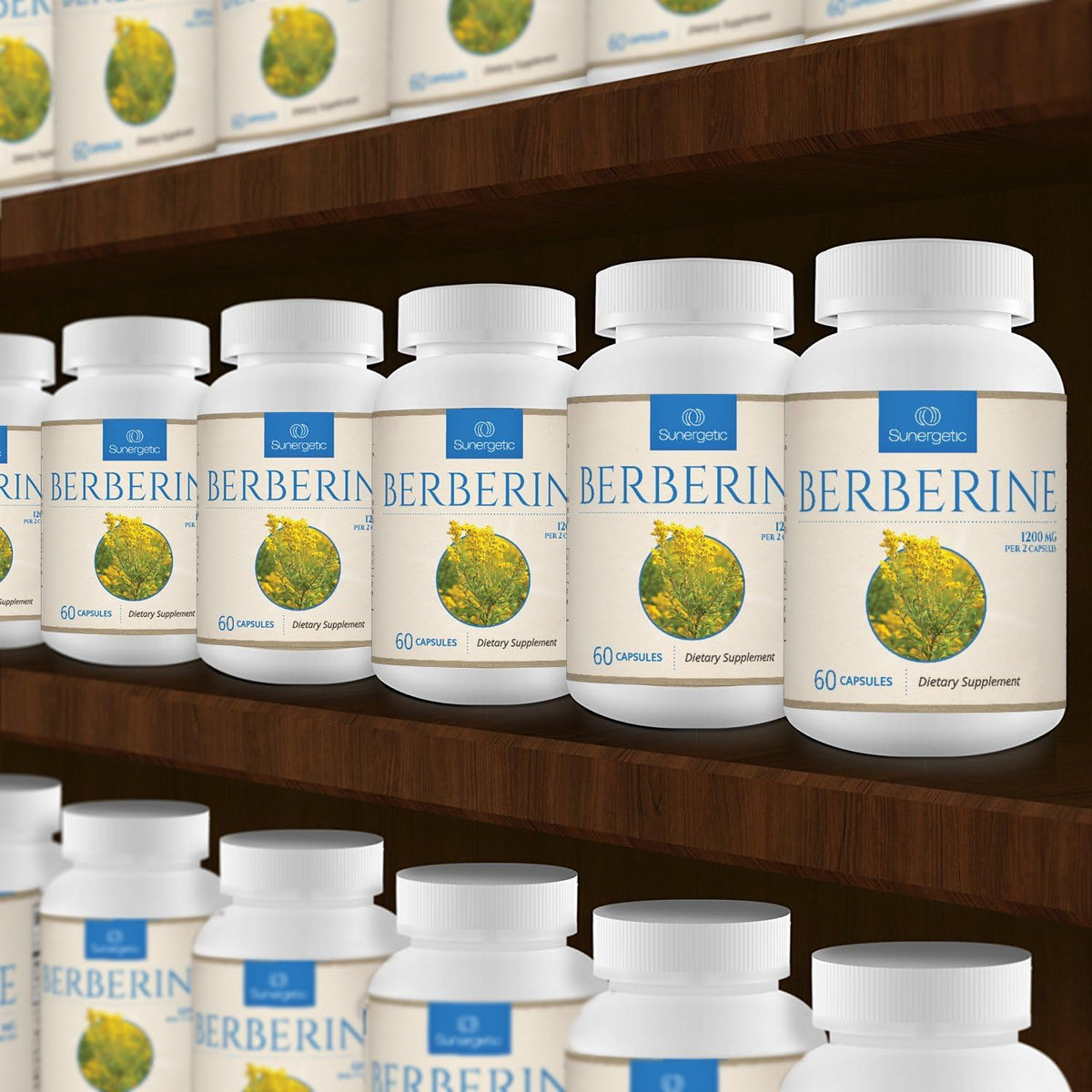 Berbérine HCl Sunergetic capsules prêtes à être prises