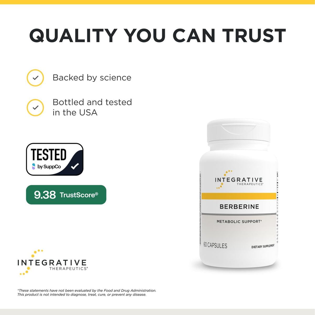 Berberine Integrative Therapeutics 1000 mg boîte ouverte avec capsules