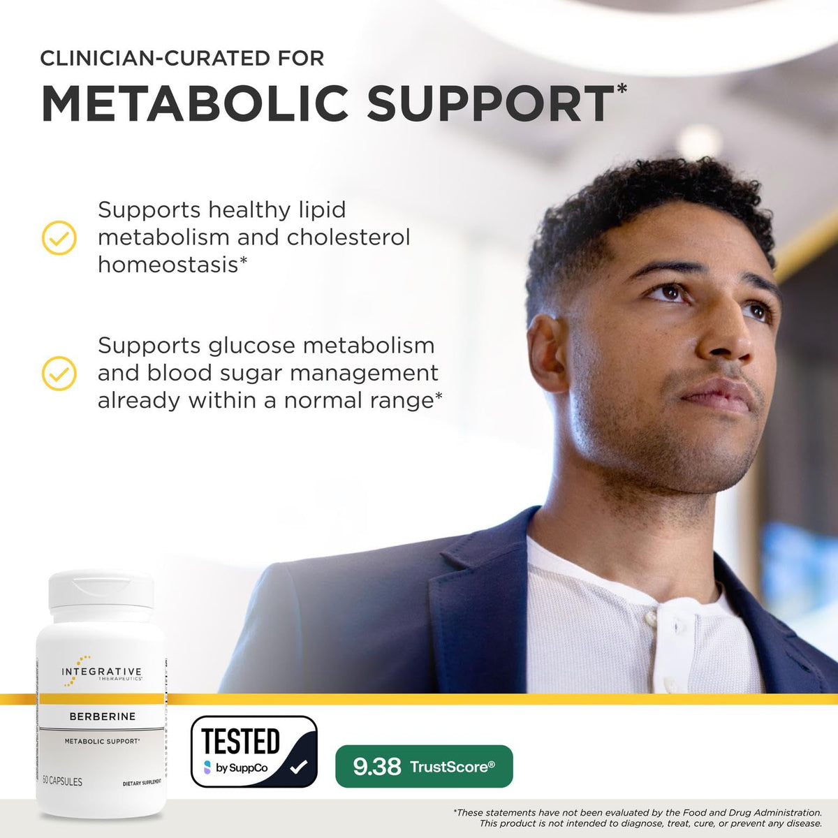 Berberine Integrative Therapeutics 1000 mg capsules sur une table