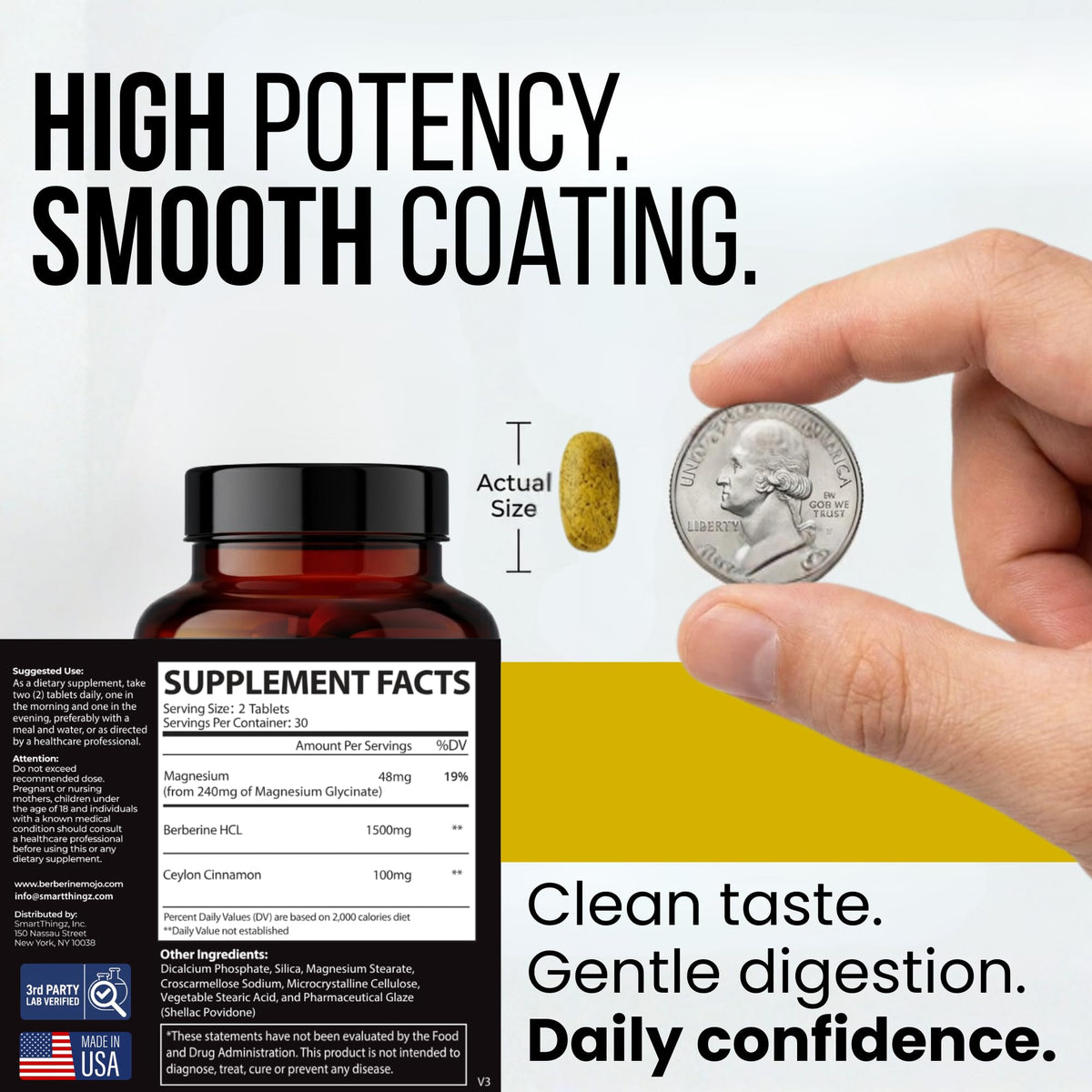 Berberine Mojo comprimés de berberine et magnésium glycinate