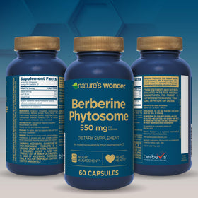 Berberine Phytosome 550 mg Nature's Wonder sur une table