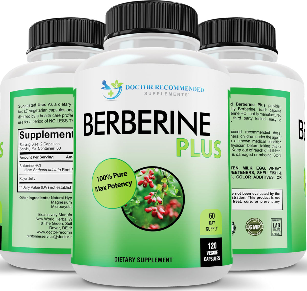 Berberine Plus 1200mg capsules front view