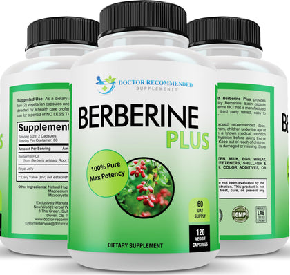 Berberine Plus 1200mg capsules front view