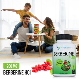 Berberine Plus 1200mg, capsules sur une surface blanche