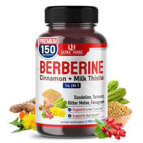 Berbérine ULTRA HERBS 150 capsules avec Cannelle de Ceylan et Chardon-Marie