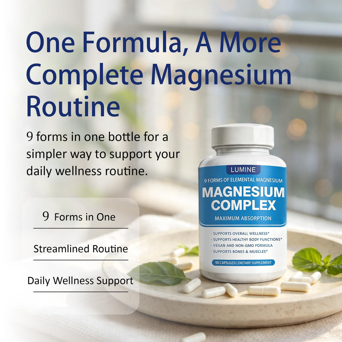 Berbino Complément Alimentaire Magnésium 1000 mg, 90 Capsules - vue de dos