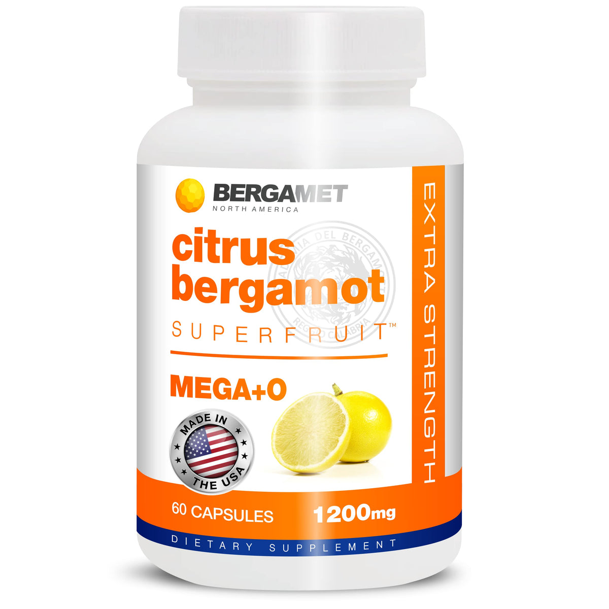 BergaMet Citrus Bergamot 1200mg supplément de 60 capsules