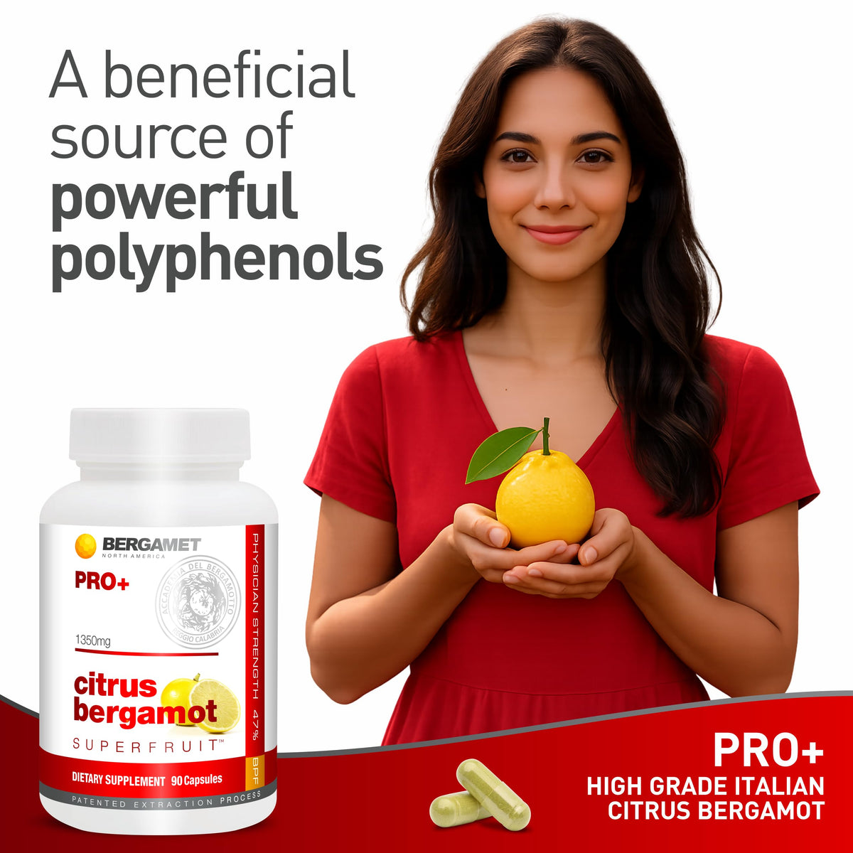 BergaMet Citrus Bergamot 1350mg sur une table