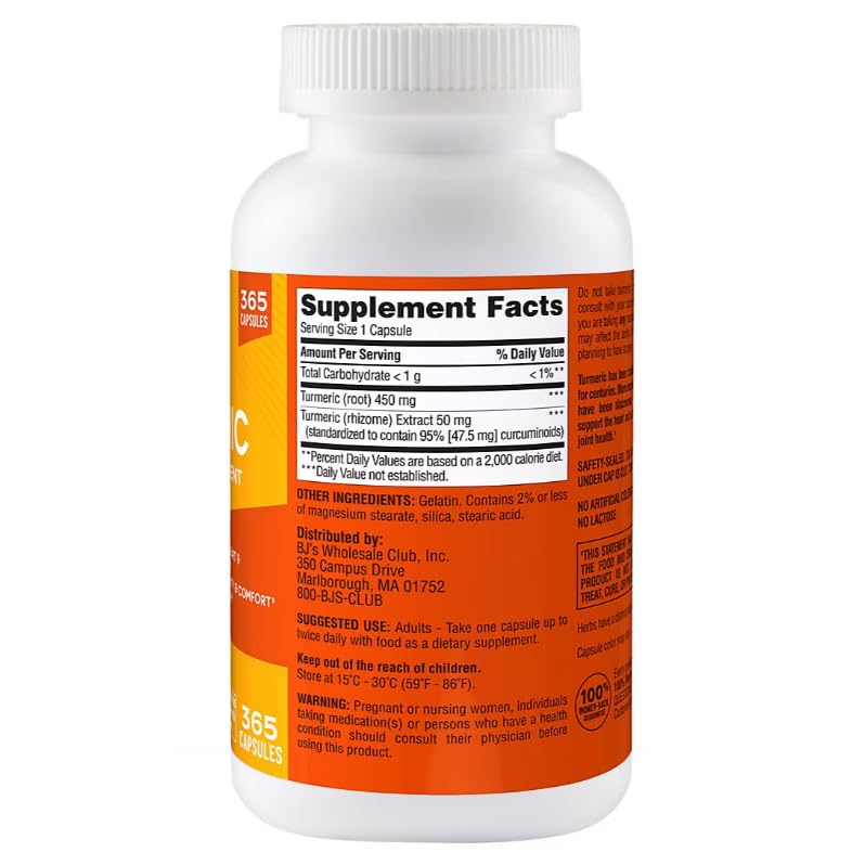 Berkley Jensen Curcuma 500 mg capsule vue de côté