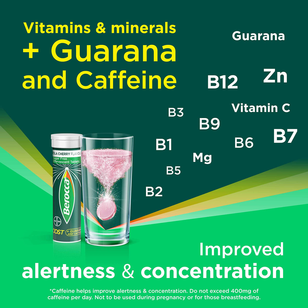 Berocca comprimés effervescents sur une table