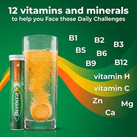 Berocca Multivitamines Effervescentes Orange tablette effervescente dans un verre d'eau