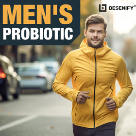 Besenify Probiotiques pour Hommes capsules en main