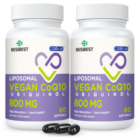 Besibest Ubiquinol CoQ10 800 MG gélules végétales, vue de l'avant