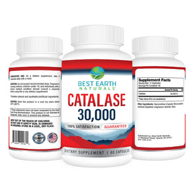 Best Earth Naturals Catalase 30 000 gélules sur fond blanc