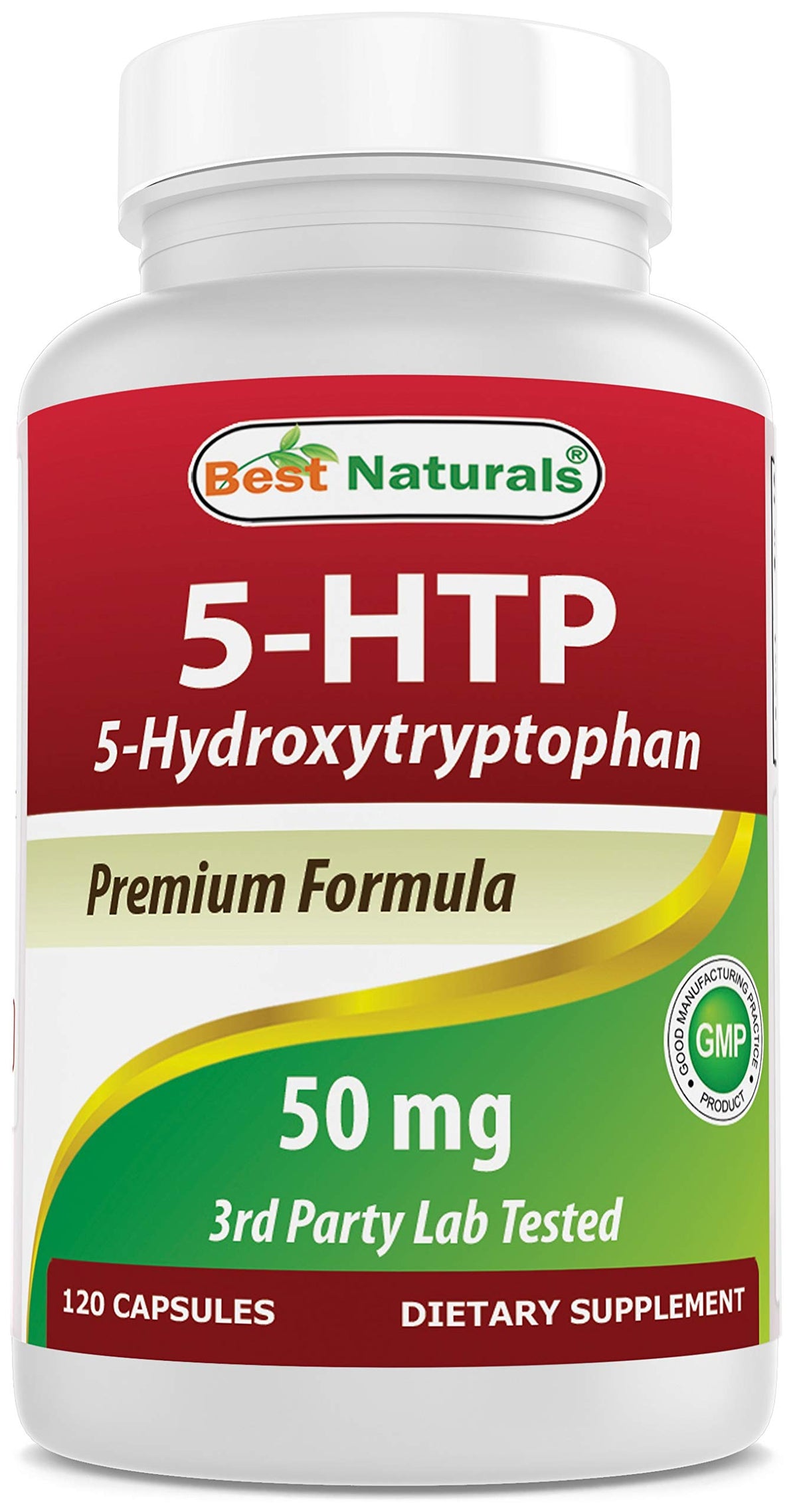 Best Naturals 5-HTP 50 mg 120 capsules vue de face