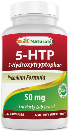 Best Naturals 5-HTP 50 mg 120 capsules vue de face