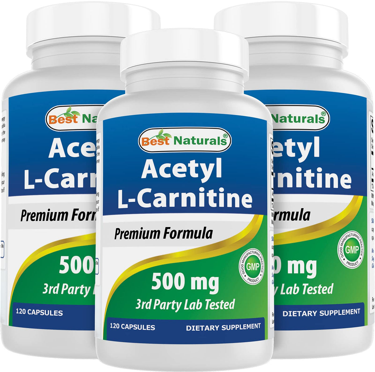 Best Naturals Acétyl L-Carnitine 500mg gélules, vue de face