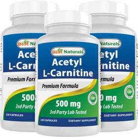 Best Naturals Acétyl L-Carnitine 500mg gélules, vue de face