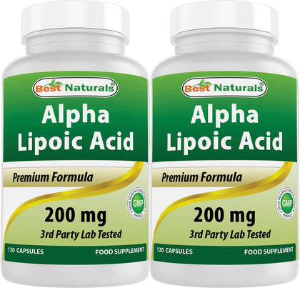 Best Naturals Acide Alpha-Lipoïque 200 mg 120 Capsules - emballage avant