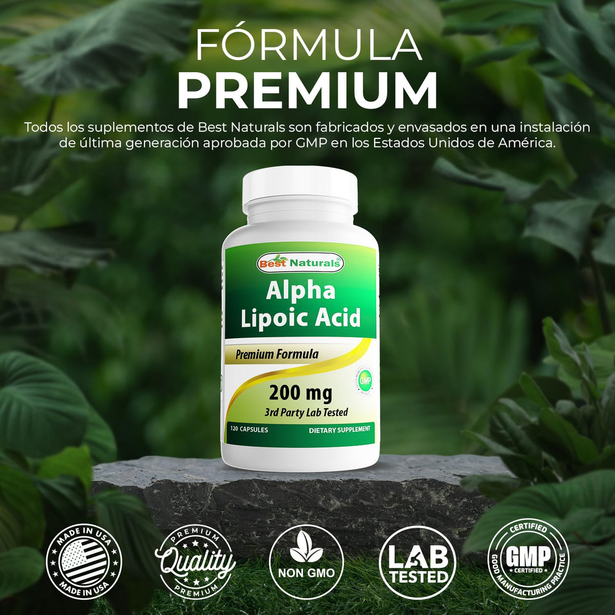 Best Naturals Acide Alpha-Lipoïque 200 mg capsules ouvertes