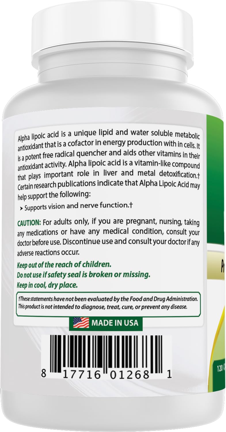 Best Naturals Acide Alpha-Lipoïque 600 mg 120 Capsules sur une table